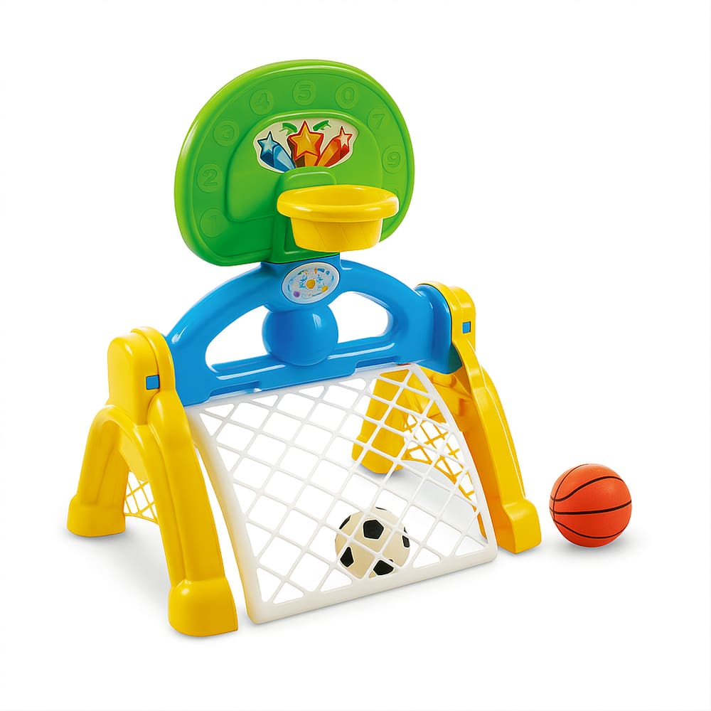 Brinquedo Basquete e Futebol Infantil Colorido Didático