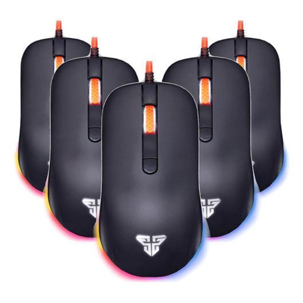 5 Mouse Gamer Rbg 2400Dpi Cabo Trançado Resistente