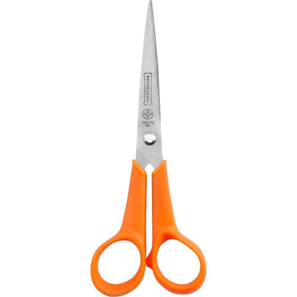 Tesoura Multiuso Fio Liso Laranja 14cm - Mundial