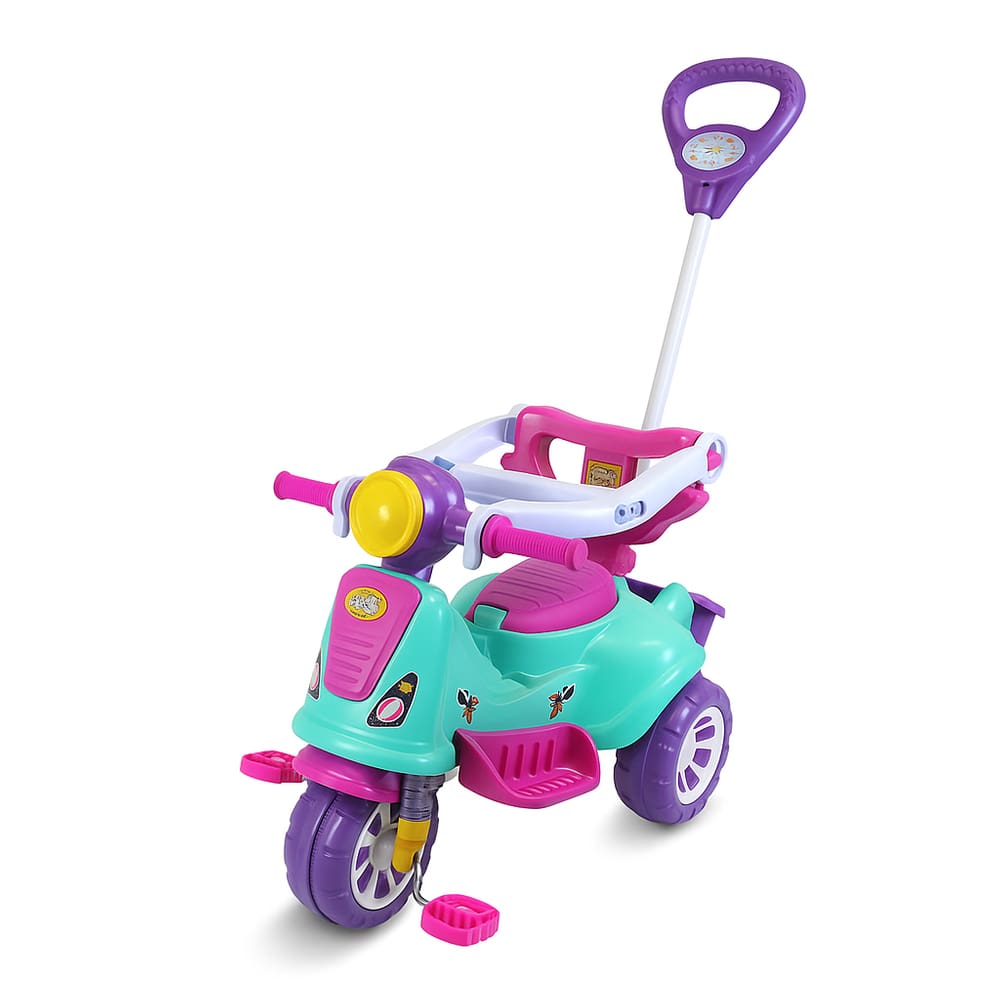 Triciclo Avespa Pink Infantil Passeio Pedal Empurrador Maral