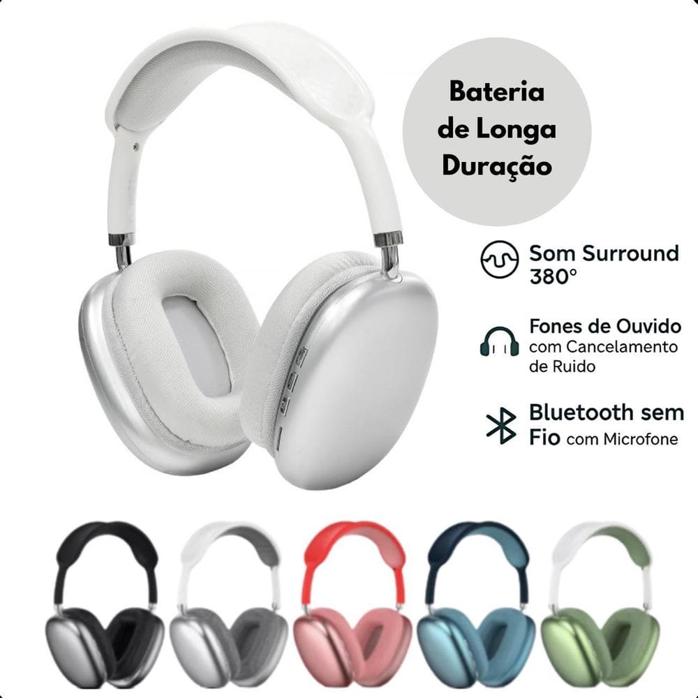 Headphone Bluetooth P9 Wireless Extra Bass Som Imersivo