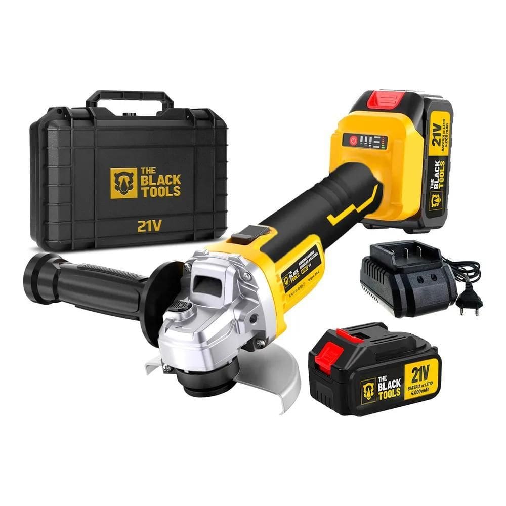 2X Esmerilhadeira Lixadeira Angular Sem Fio A Bateria 4000Ma