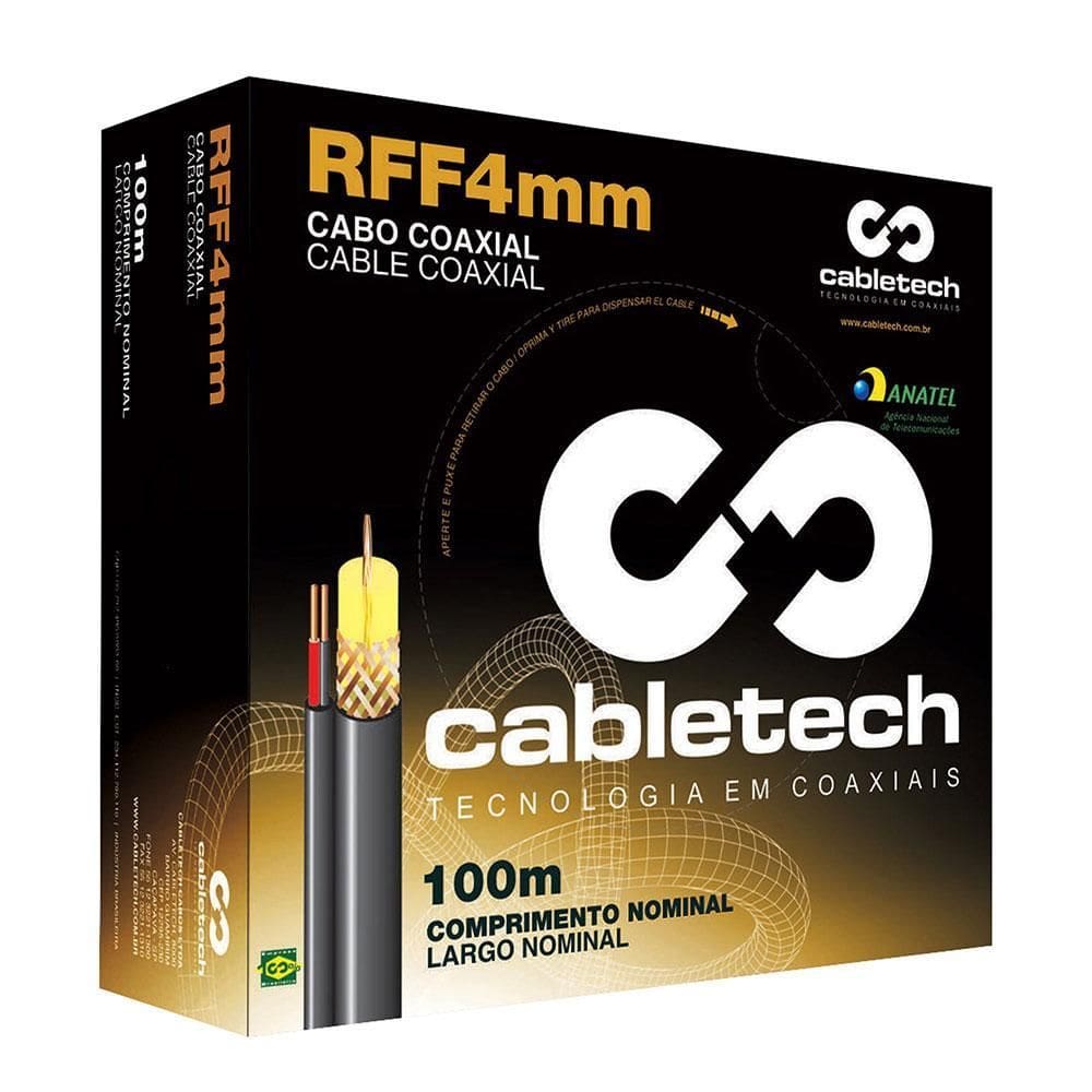 Cabo Coaxial Cabletech Rff 4 Mm Bipolar Rf75 0,4 / 2,5 +