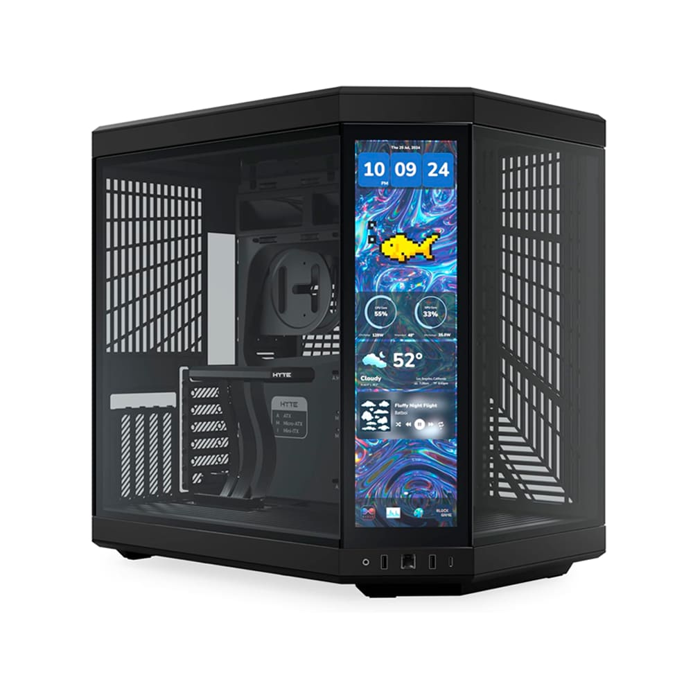 Gabinete Hyte Y70 Infinite Touch Display 14.9” Mid Tower Sem Fan Preto