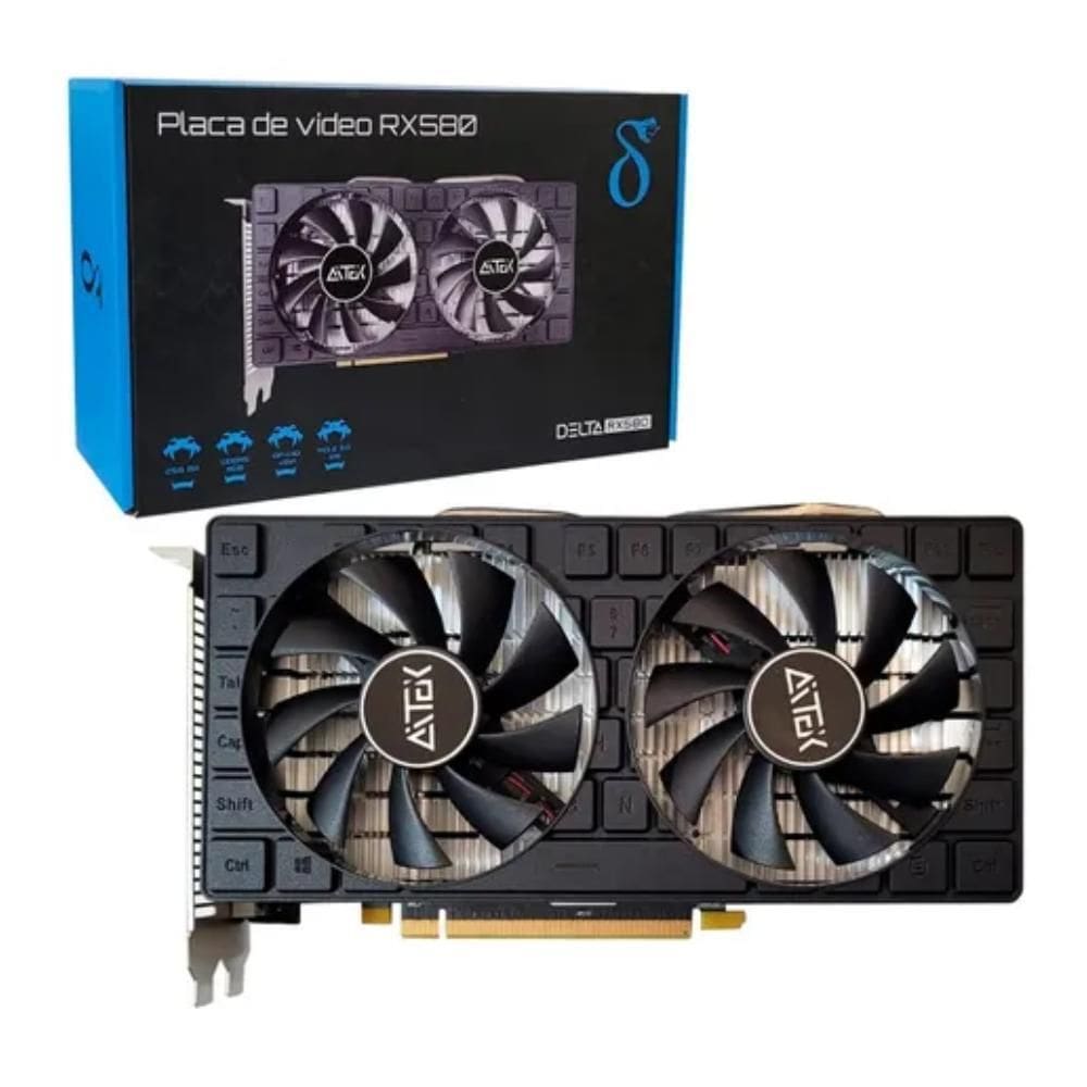 Placa De Video Delta 8Gb Rx580 Ddr5 256Bits Dvi/Dp/Hdmi