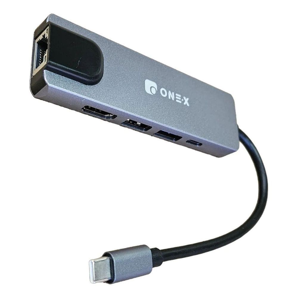 Adaptador Tipo C 5 Em 1 Lan 1000Mb Rj45 Usb 3.0 4K Hdmi Onex
