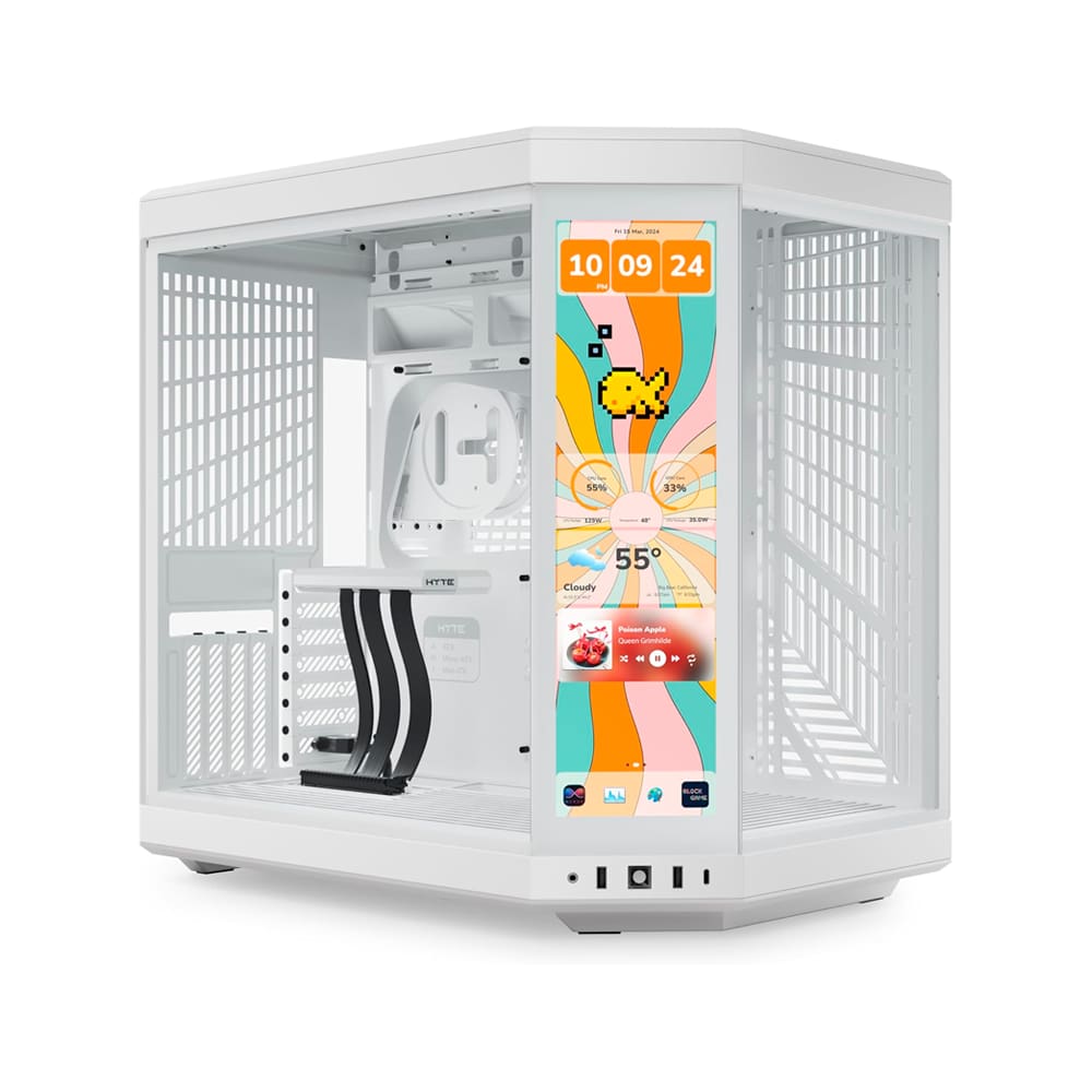 Gabinete Hyte Y70 Infinite Touch Display 14.9” Mid Tower Sem Fan Branco