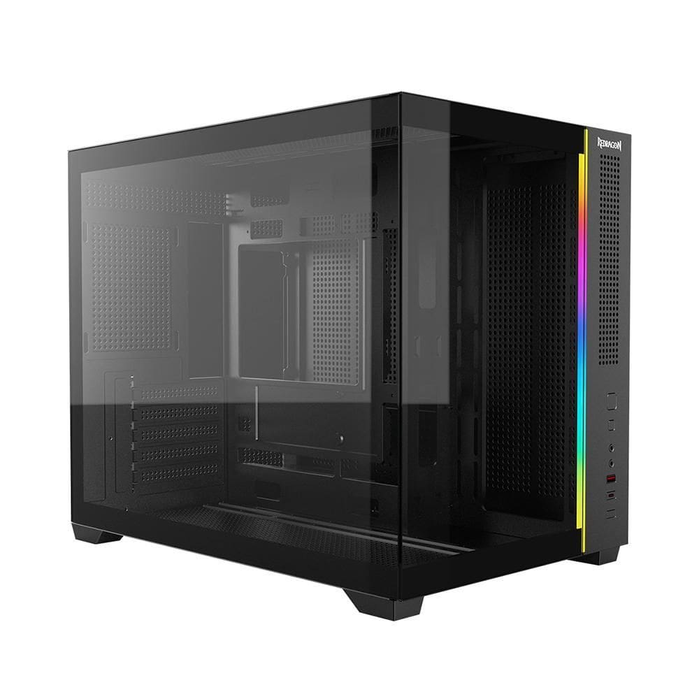 Gabinete Gamer Redragon Wideload Mini Lite Rgb M-Atx Preto