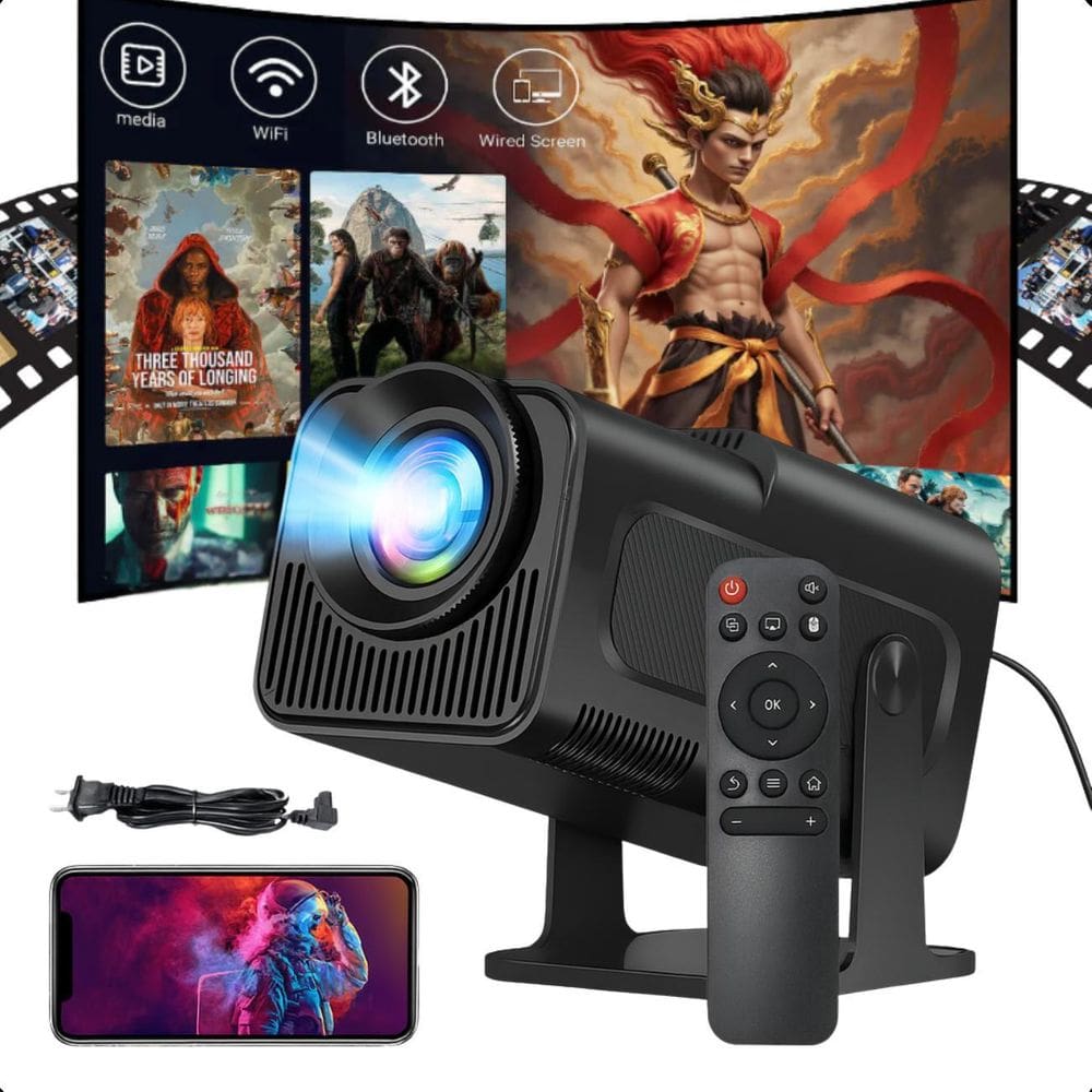 Projetor Hy320 Wifi 6 4K Android 390 Ansi Smart Tv