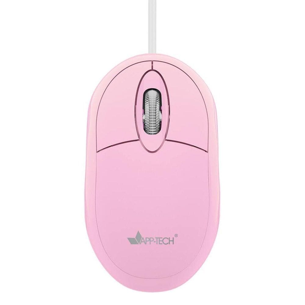 Mouse Óptico Usb Rosa Pastel, 1200Dpi, Mf106 App-Tech