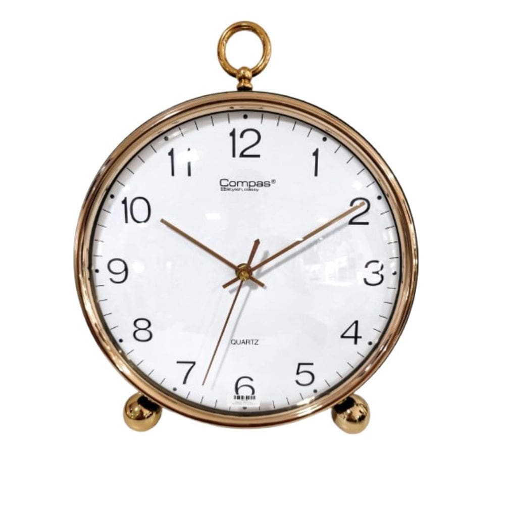 Relógio Mesa Retro 28.5X35X6.5Cm Dourado Fundo Verde