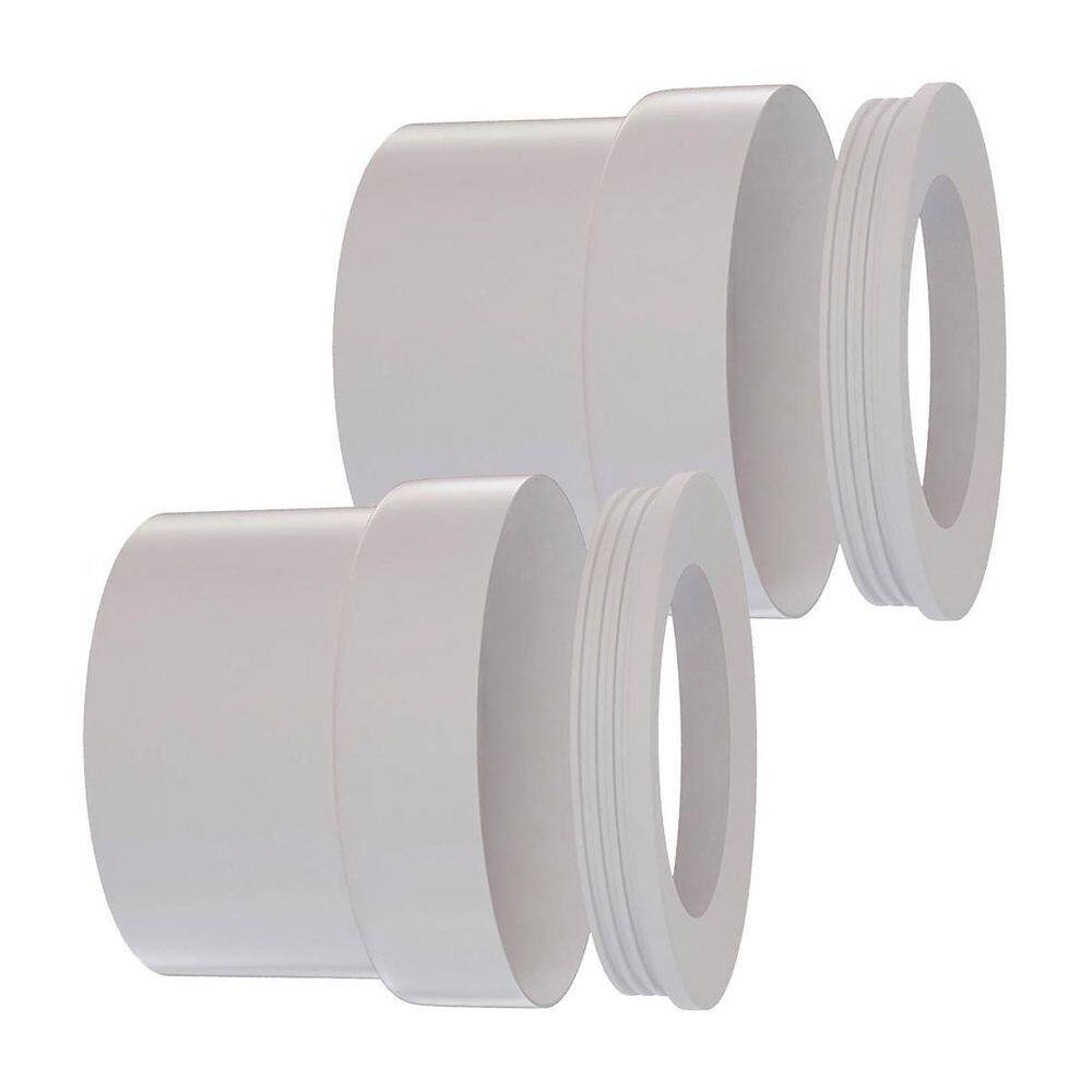 Kit 2 Adaptador Saída Vaso Horizontal Com Anel 100Mm Branco