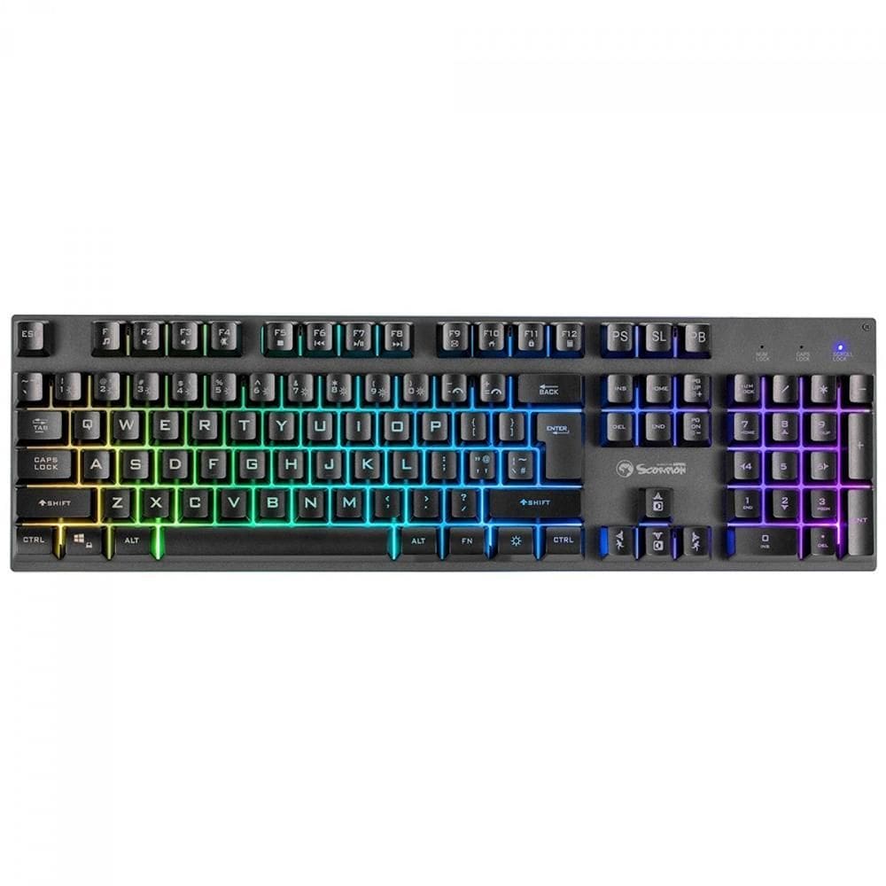 Teclado Gamer Marvo K604 Usb Membrana Rgb Antighosting-Preto