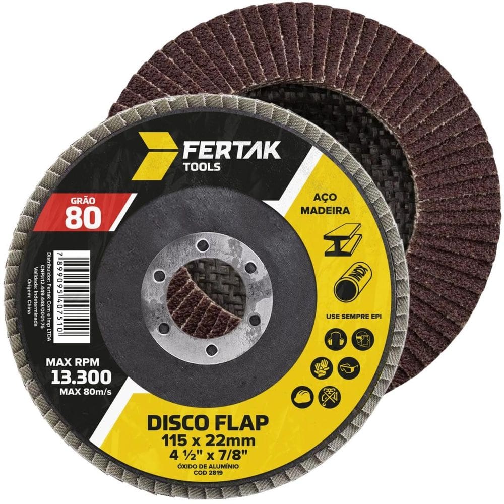 Disco Lixa Flap 115Mm Grão 80 Madeira Aço Desbaste