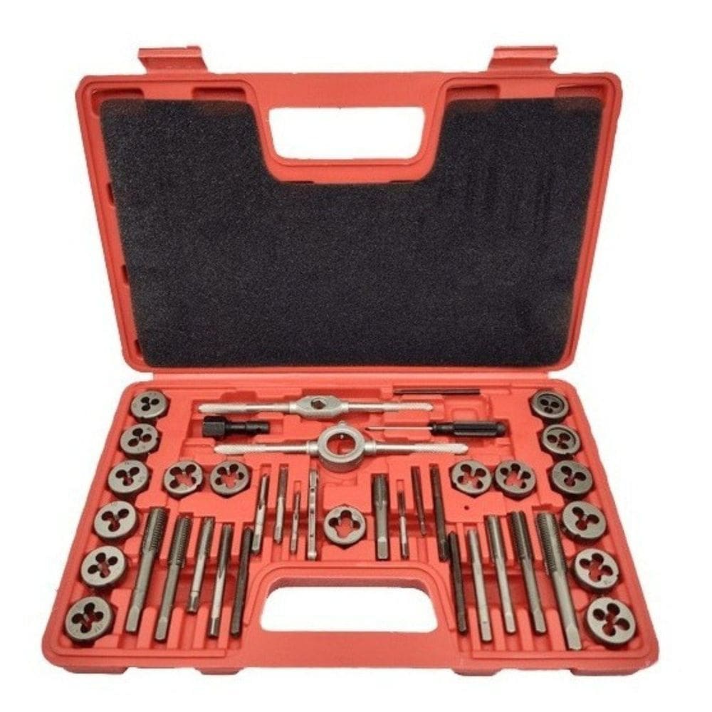 Jogo Kit Macho E Tarraxa Para Fazer Rosca + Maleta 40 Pç