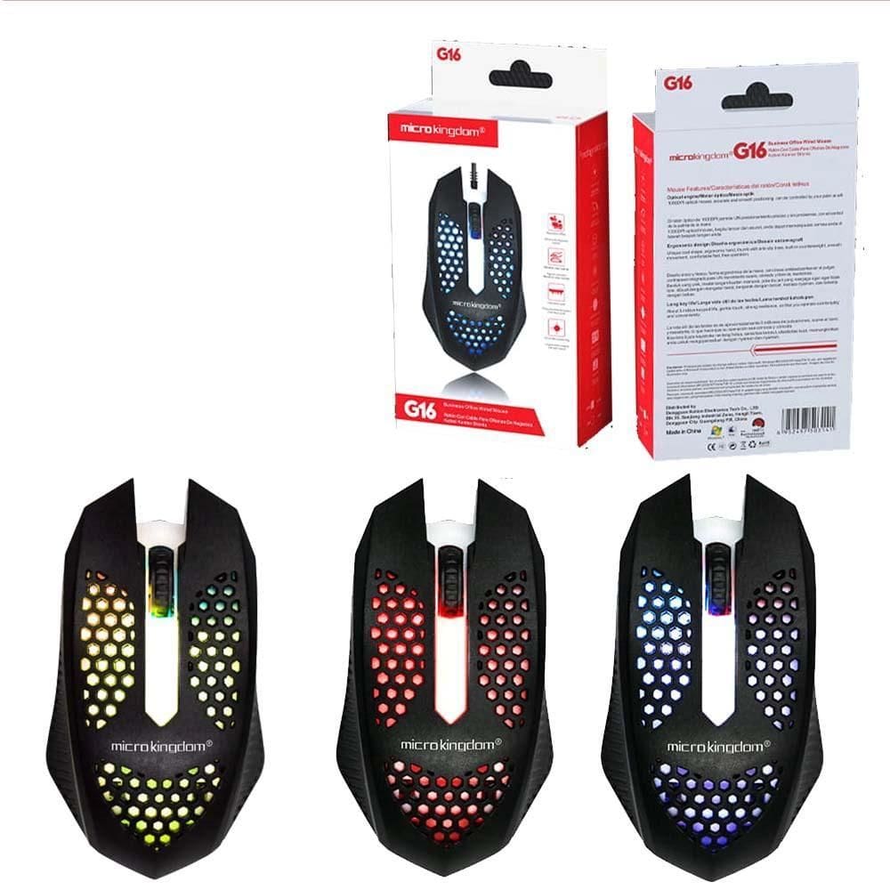 Mouse Gamer Usb Com Fio 1000 Dpi Mo-G16 Rgb Cabo De 1,20M