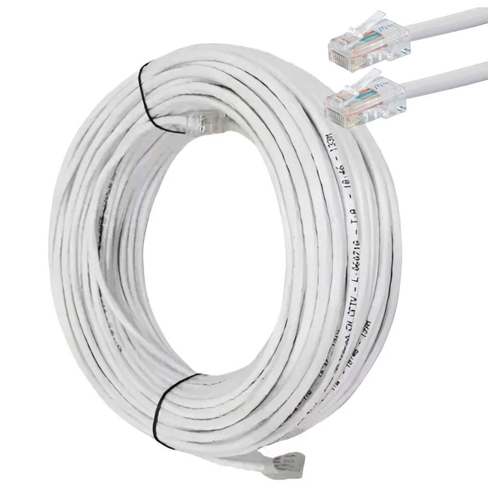 Cabo De Rede Cftv 20 Metros 8 Vias Upt 4 Pares Cat5 Branco