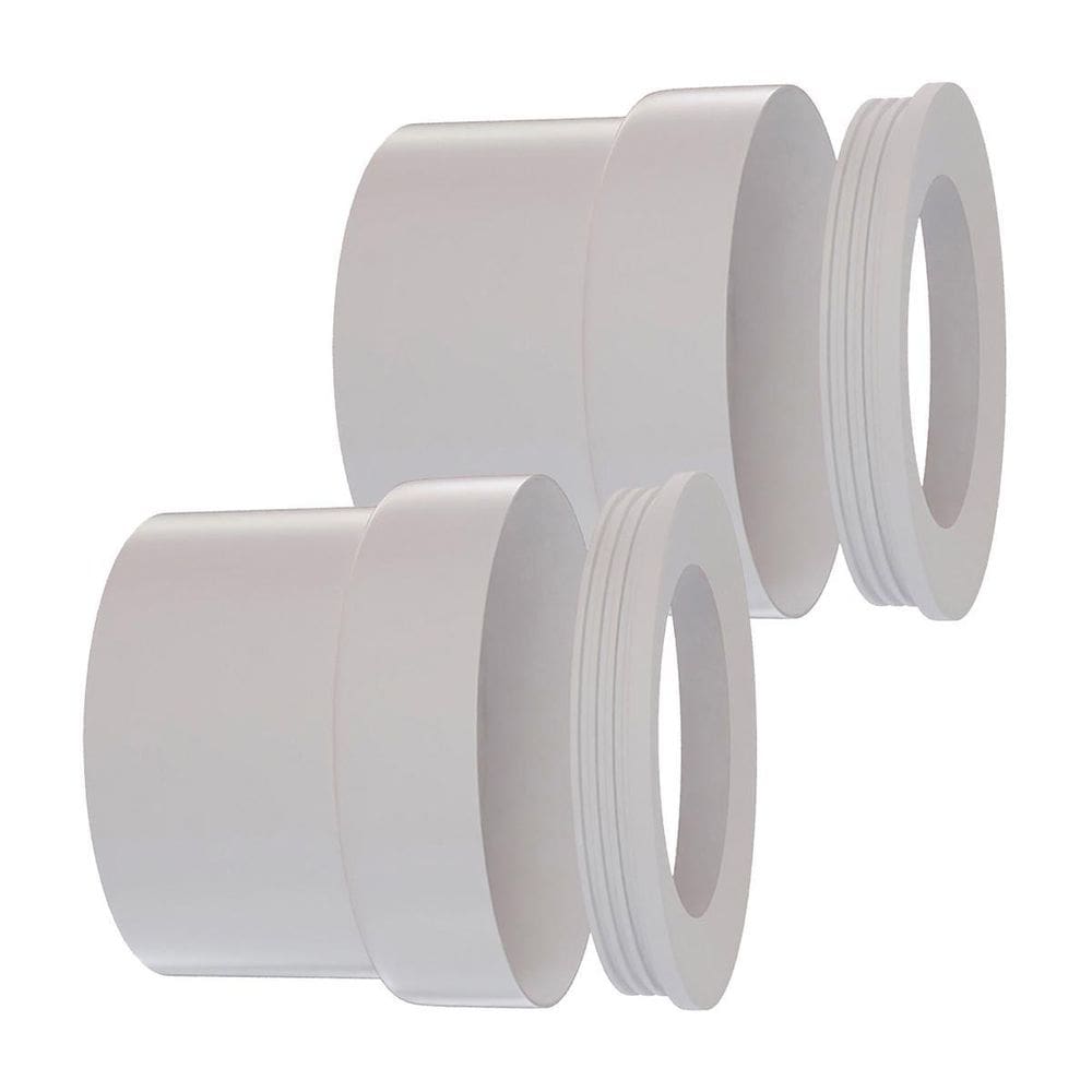 Kit 2 Adaptador Saída Vaso Horizontal Com Anel 100Mm Branco