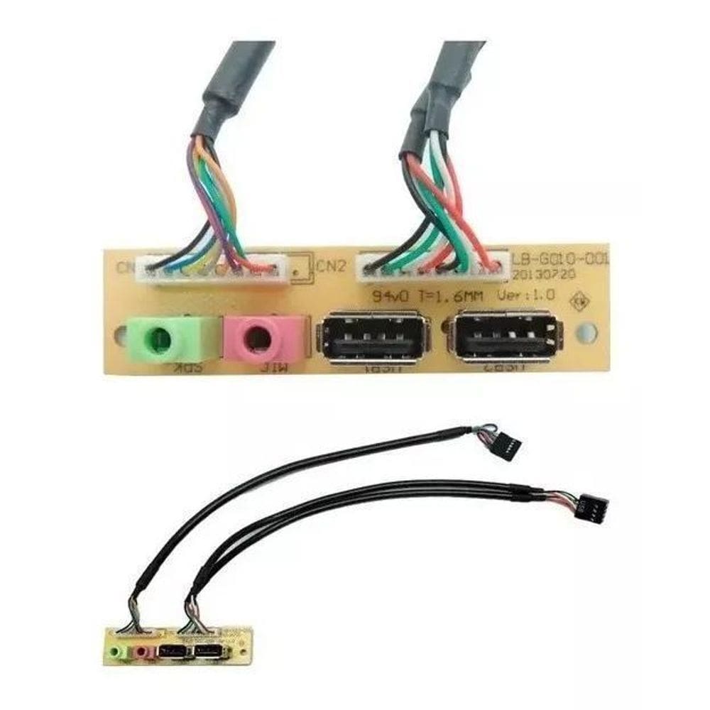 Placa Painel Usb Pc Frontal Frente 2.0 Computador Usb Audio