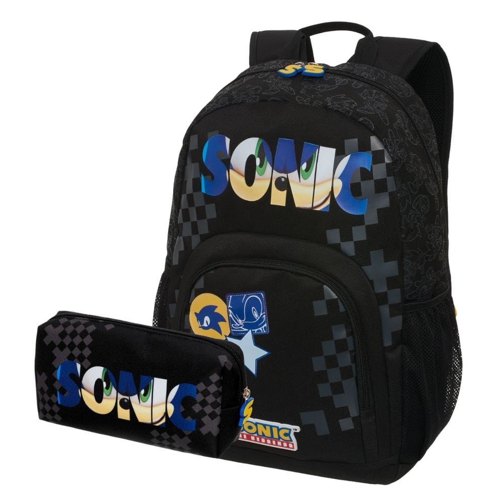 Mochila de Costas Estojo Simples Sonic Always Running