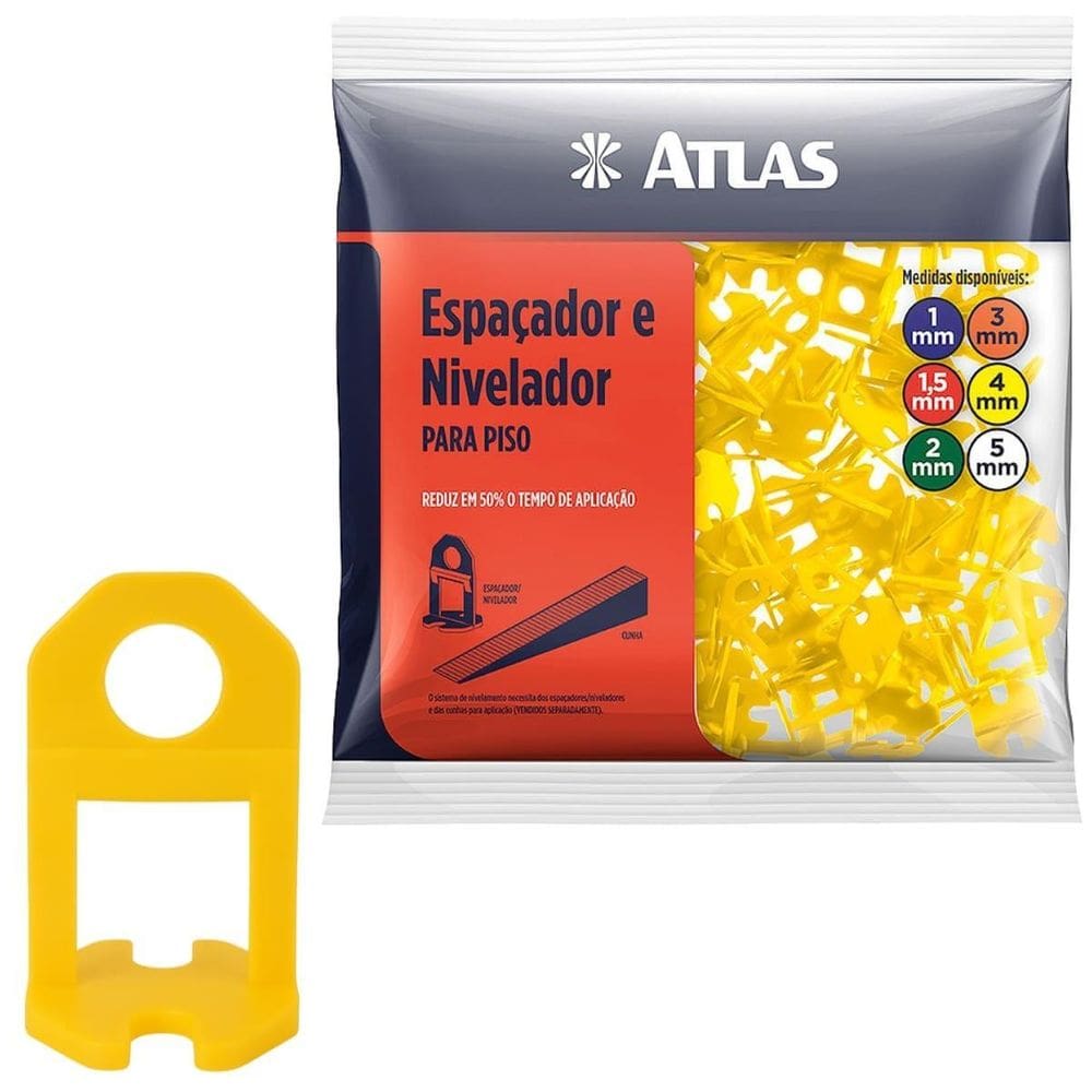 Pacote Nivelador Amarelo De Piso 4Mm 100 Un Azulejo Pisos