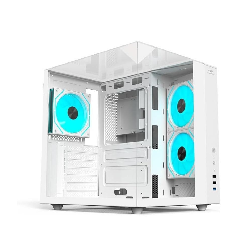 Gabinete Gamer C3Tech Aquário Mt-G950Wh, S/Fonte, Branco