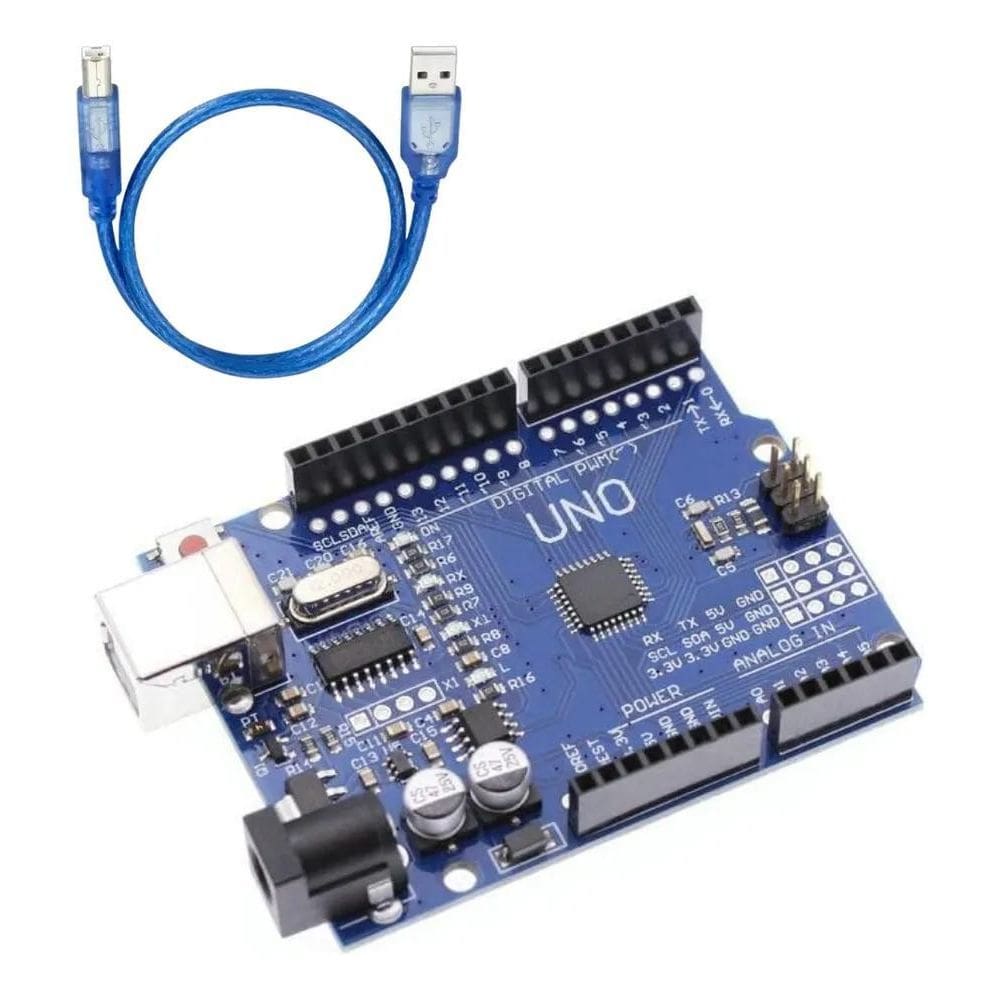 2X Placa Compatível Uno Atmega328 Ch340 + Cabo Usb
