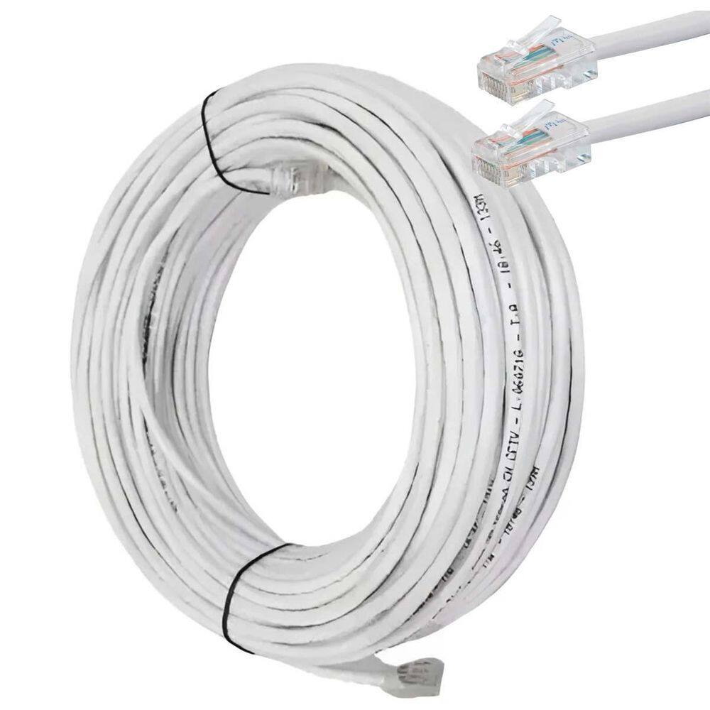 Cabo De Rede Cftv 15 Metros 8 Vias Upt 4 Pares Cat5 Branco