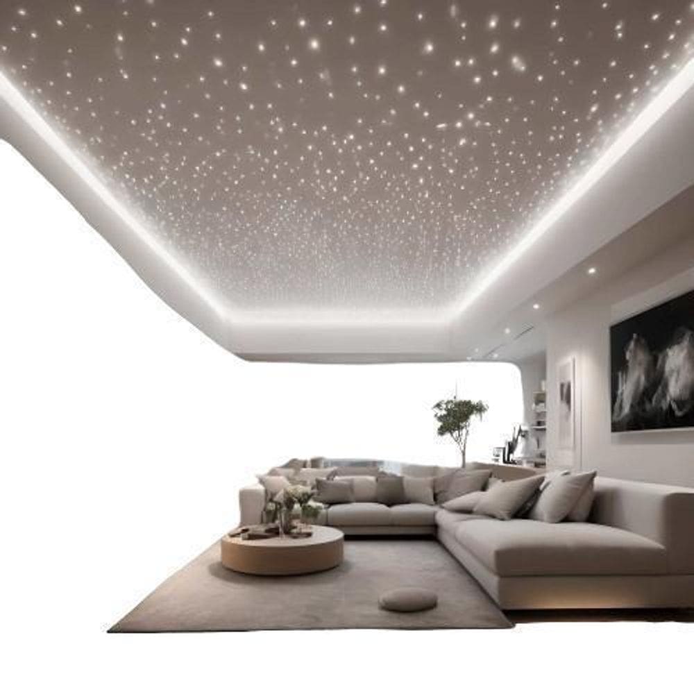 Kit Mix Fibra Ótica Estrelado Branco 200 Pontos Iluminação