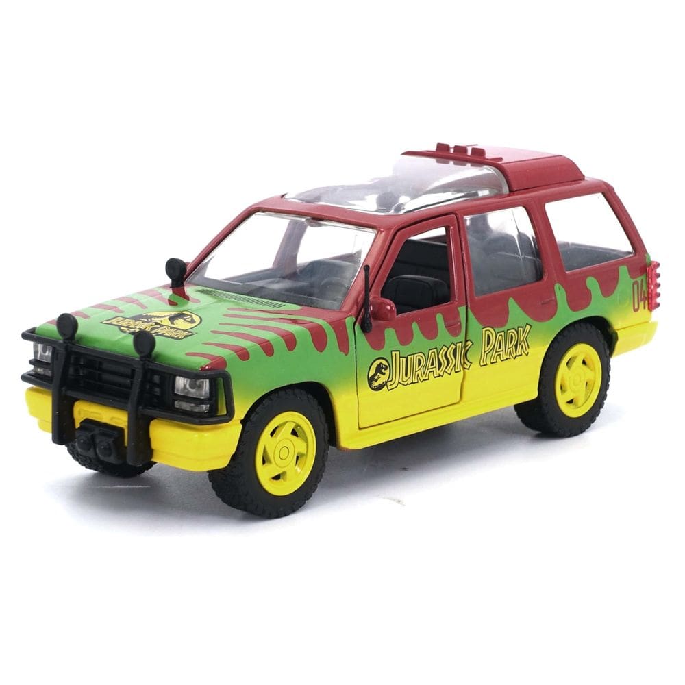 Carro de brinquedo Jada Toys para Explorer Jurassic Park 1993 em escala 1/32