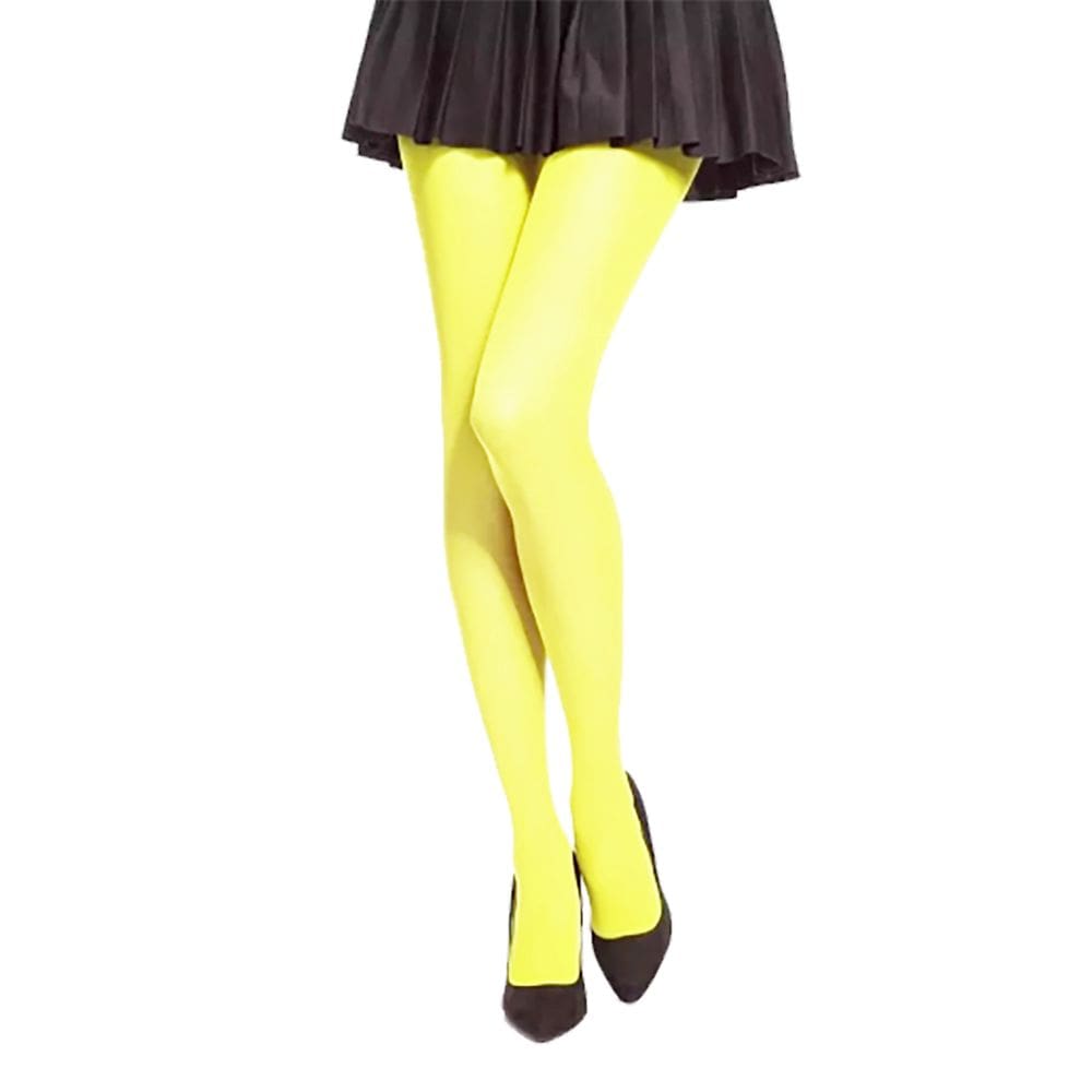 Meia Calça Neon Fio 40 Brilha Luz Negra - Festa Fantasia Halloween Carnaval Bloquinho