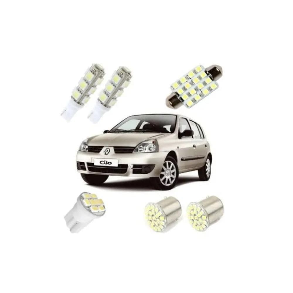 Kit Leds Renault Clio Pingo Teto Placa Ré 13/16/08