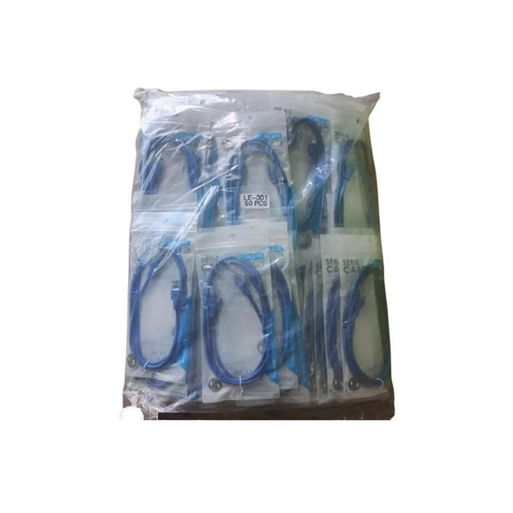 50 Unidades Cabo De Rede Rj45 Ethernet Lan Cat5E Azul 1,5 Me