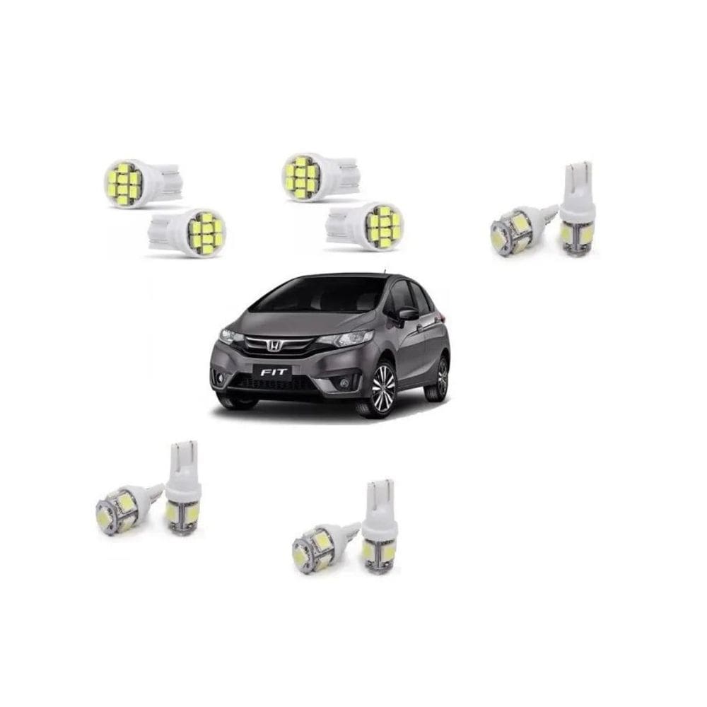 Kit Led Honda New Fit 2015 E 2016 Pingo Teto Placa Ré Top