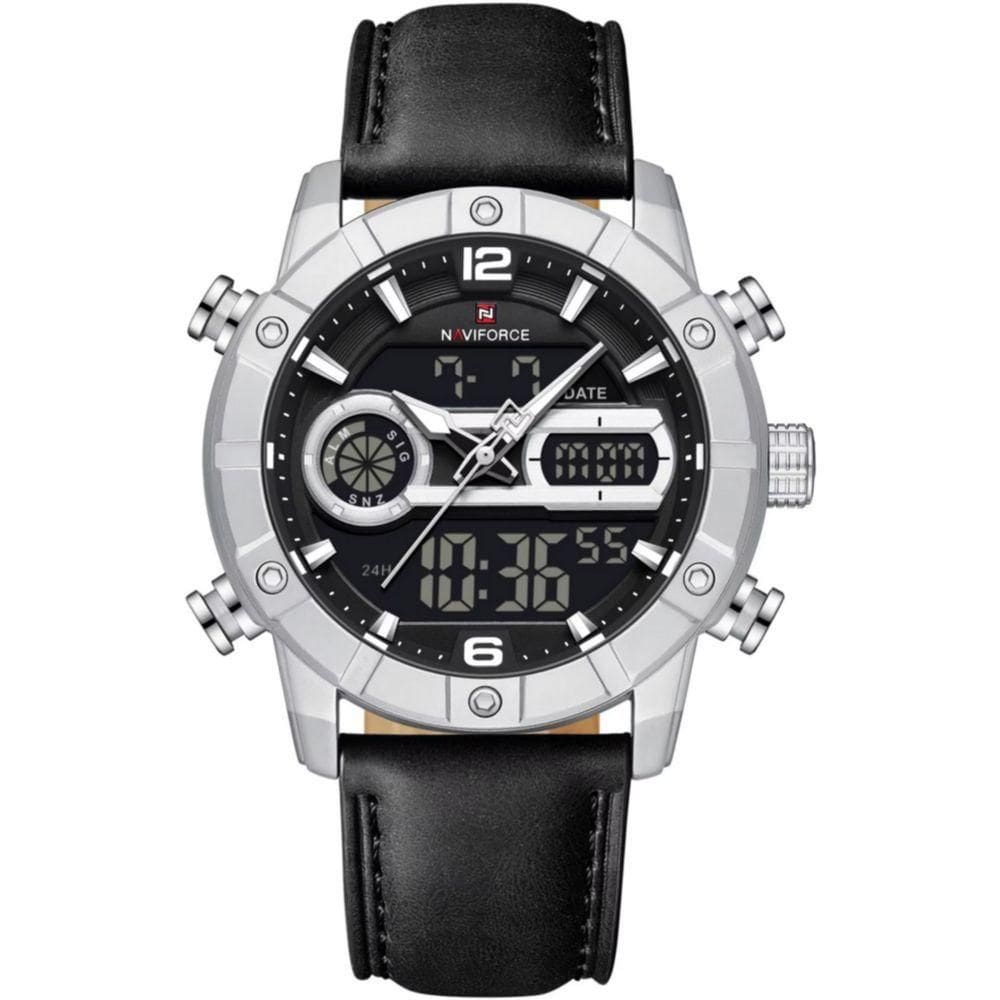 Relógio Digital Masculino Multifuncional Luminoso Esportivo à Prova Dágua Prata