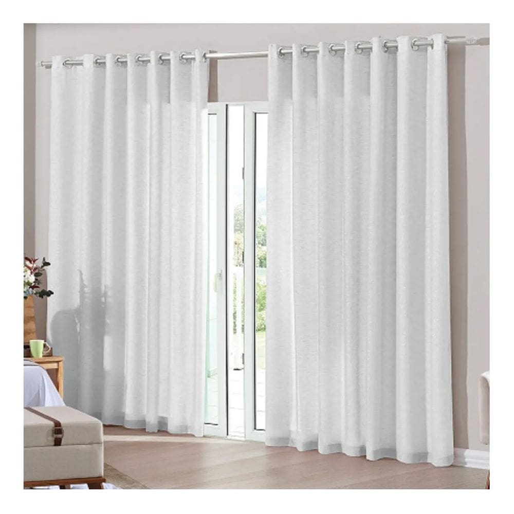 Cortina Duplex Glam 3,00m x 1,70m Bella Janela - Branco