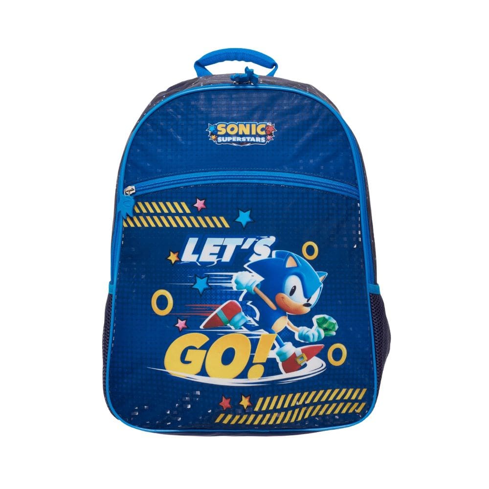 Mochila de Costas Escolar Sonic Let`s Go Infantil Meninos
