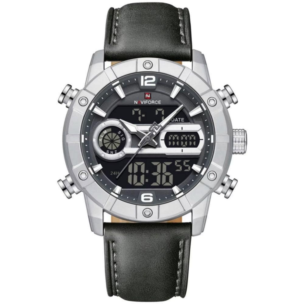 Relógio Digital Masculino Multifuncional Luminoso Esportivo à Prova Dágua Cinza