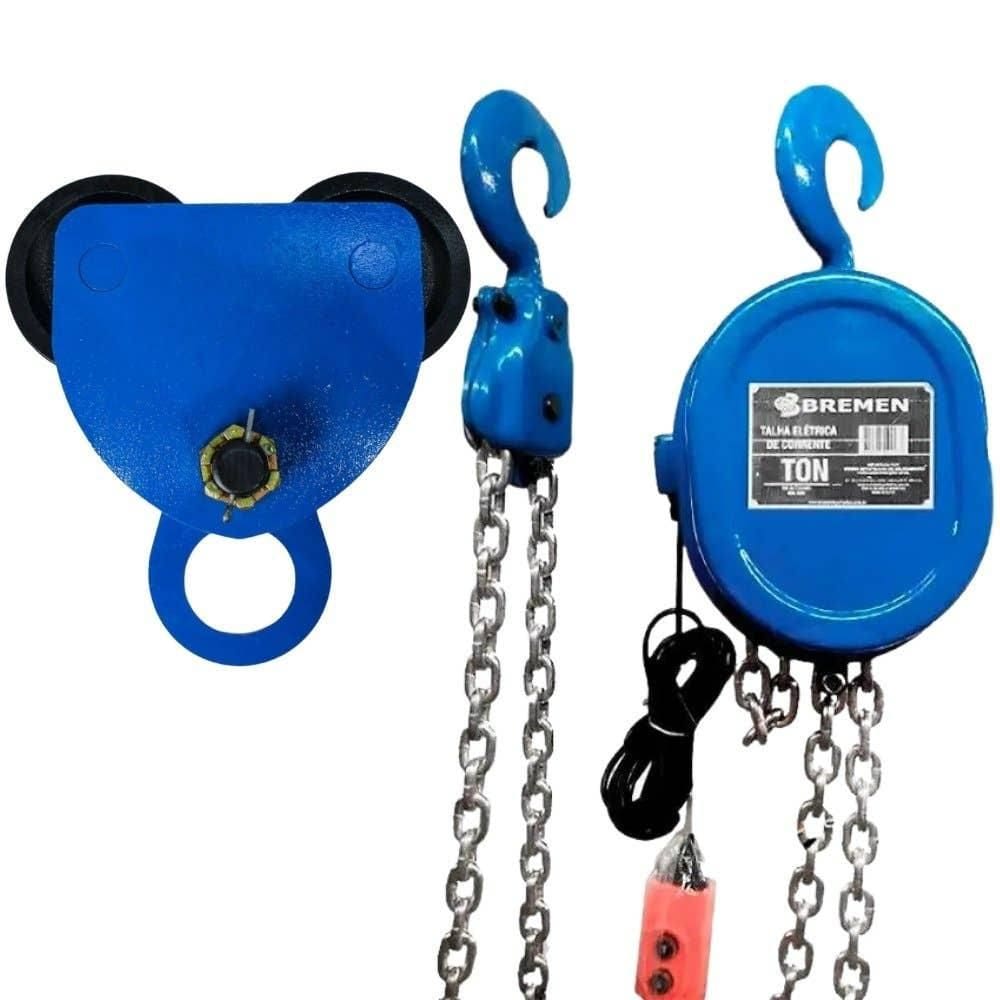 Carro Trole Manual 5 TON com Talha 5 TON Elevação 5 Metros 380V BREMEN
