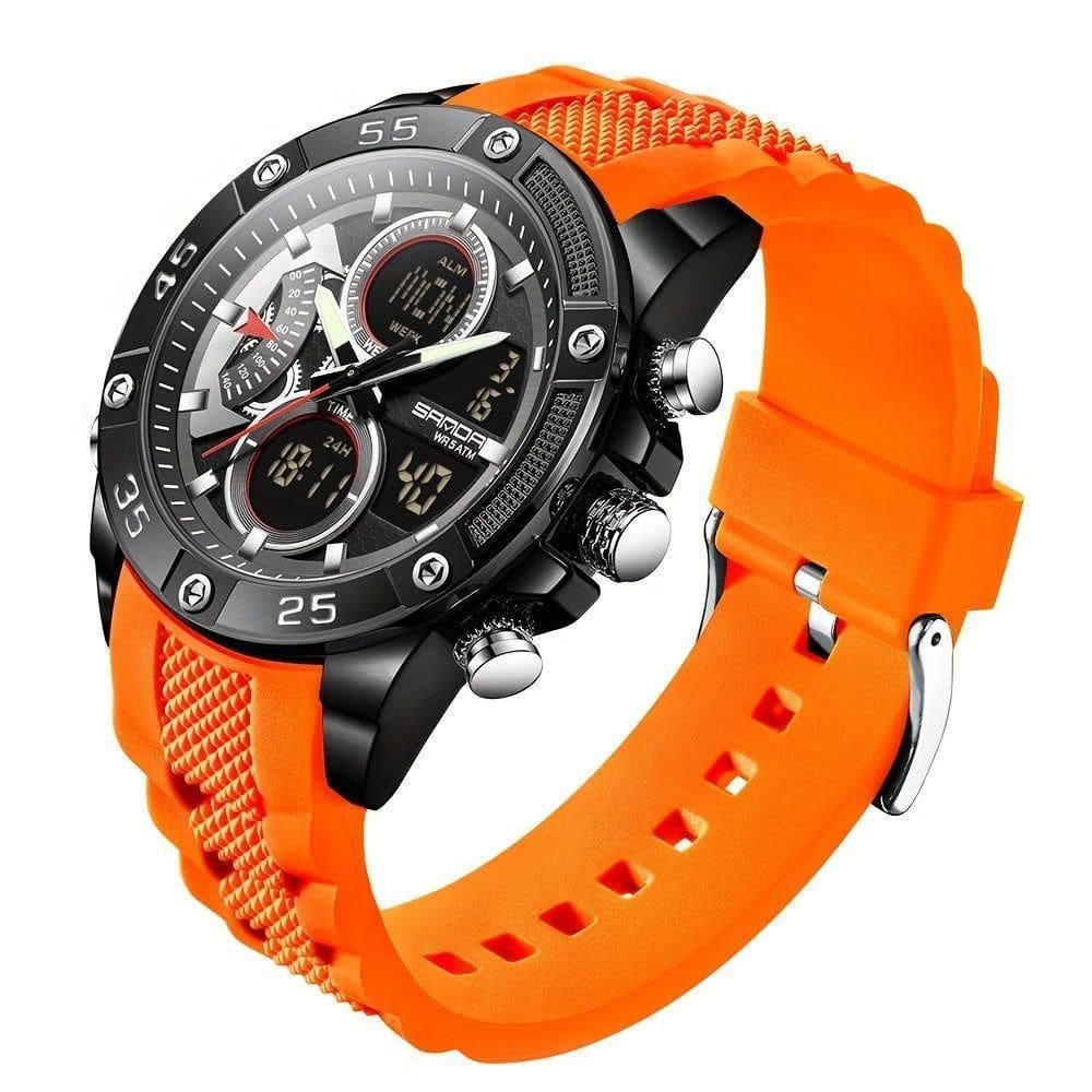 Relógios Em Design De Moda Casuais Da Marca Que São à Prova De água Preto Laranja