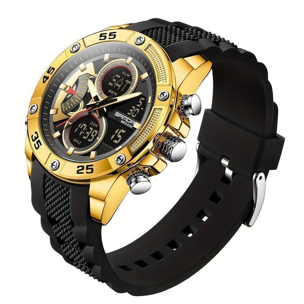Relógios Em Design De Moda Casuais Da Marca Que São à Prova De água Preto Dourado