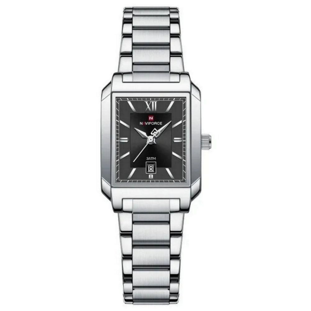 Relógio De Pulso Feminino Pulseira Aço Inoxidável Casual 30m à Prova D´agua Prata