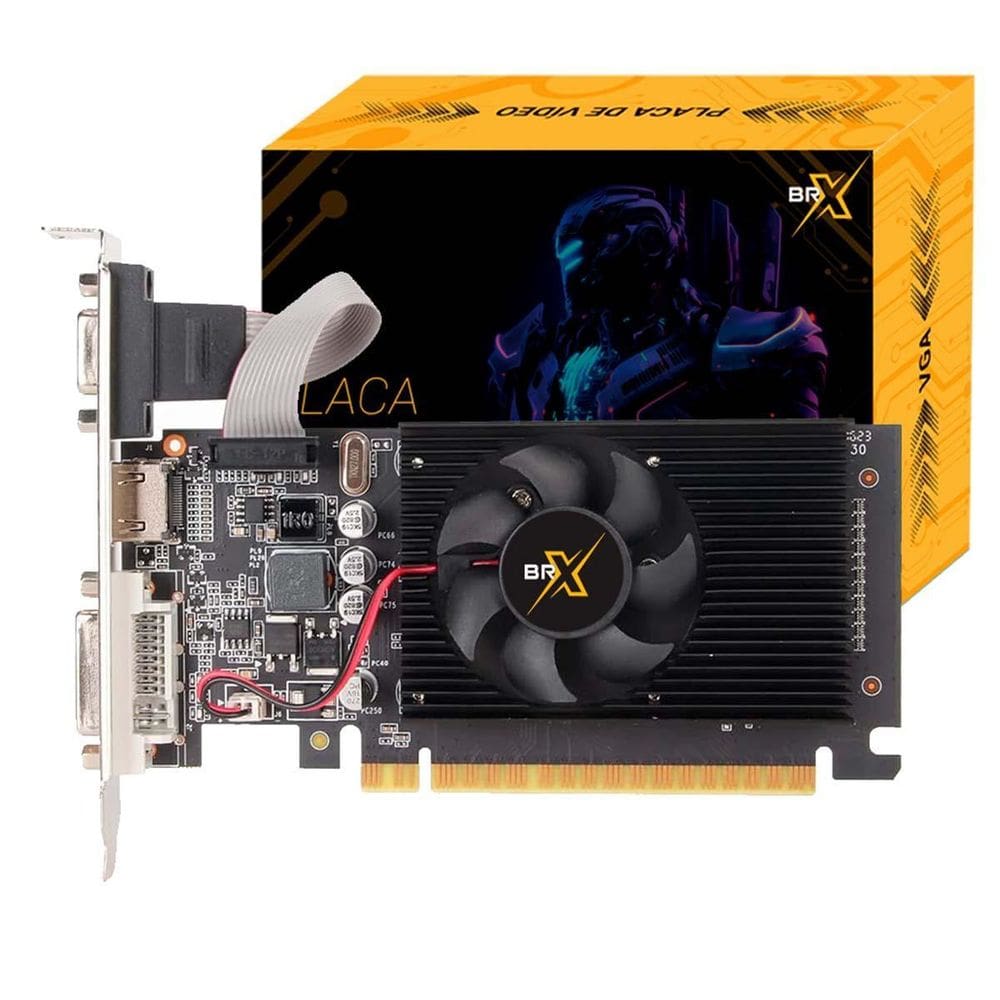 Placa De Video Brx Gt610 2G Gddr3 Para 2 Telas Hdmi Dvi Vga