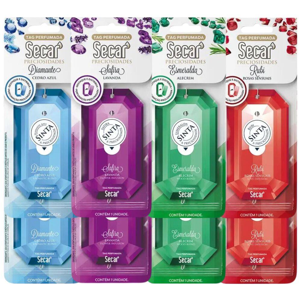 8 Tags Perfumada Pendurável 4 Fragrâncias Diferentes Secar