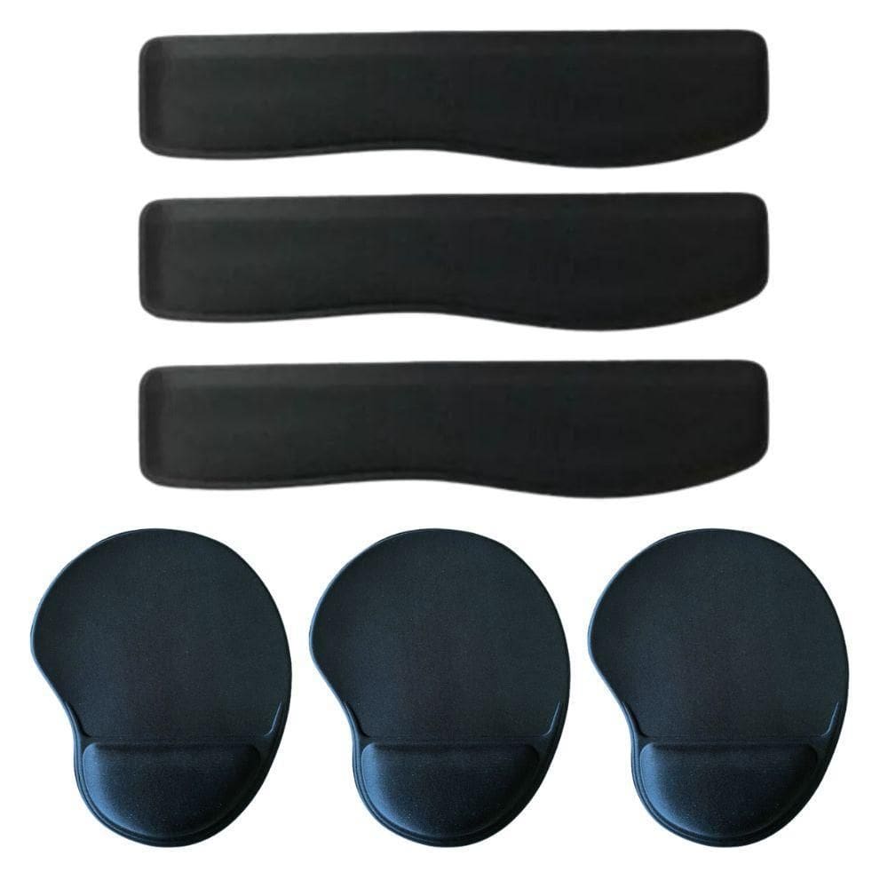 20X Kit Ergonômico Apoio Para Teclado + Mouse Pad Preto