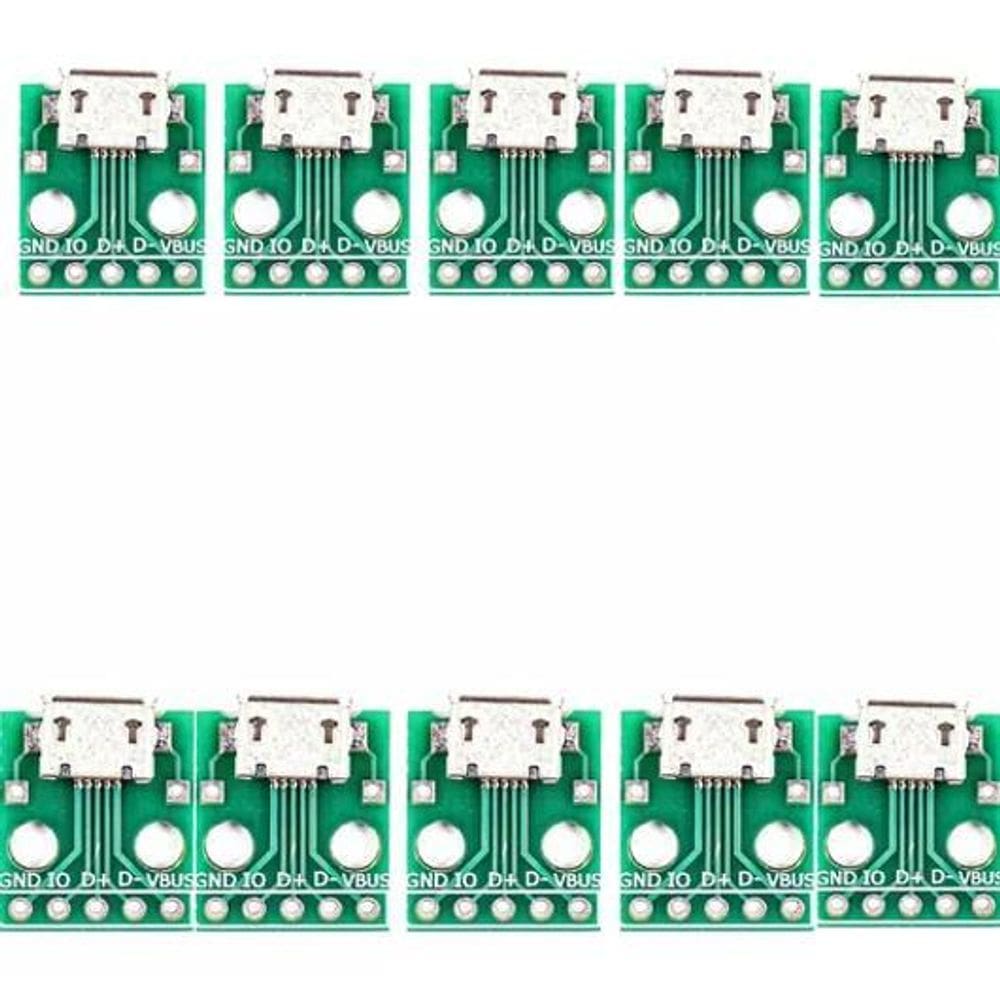 10 X Módulo Adaptador Micro Usb Femea Para Dip