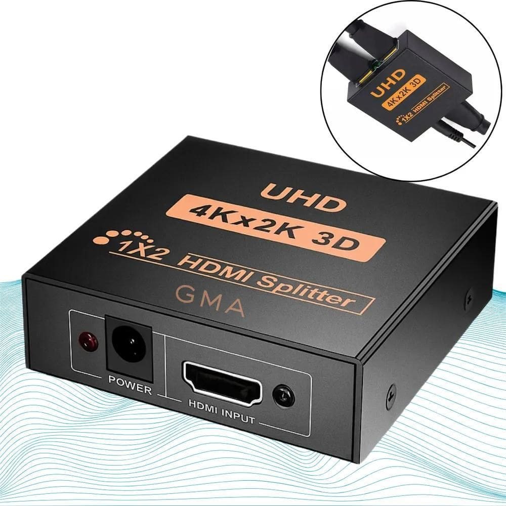 2X Splitter Hdmi Distribuidor Divisor 1X2 4K 3840P Duplicado