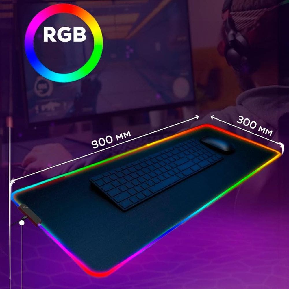 Mouse Pad Gamer Grande 80X30Cm Iluminação Rgb