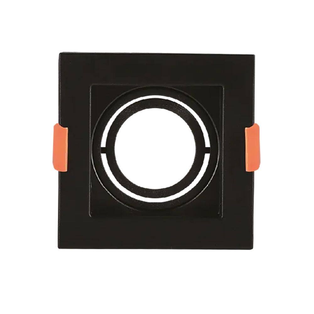 Spot de Embutir Quadrado Preto MR16 Dicroica GU10 Direcionável Recuado 10cm