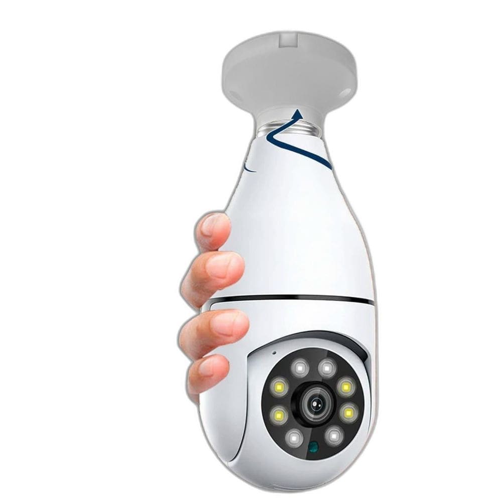 Camera Ip Segurança Lampada Panoramica Wifi